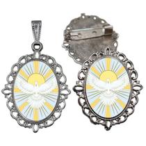 Broche com Relicario Cor Prata Pomba Divino Espirito Terno Noivo lapela Qualidade Resinado Alto Padrão Casamentos Broche com Relicario Cor Prata Pomba Divino Espirito Terno Noivo lapela Qualidade Resinado Alto Padrão Casamentos