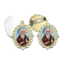 Broche com Relicario Dourado São Bento Terno Noivo lapela Qualidade Resinado Alto Padrão Casamentos
