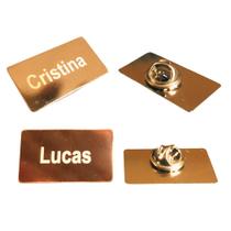 Broche Crachá Metal Dourado Personalizado