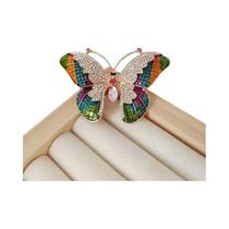 Broche de Borboleta Multicolorido com Cristais - Joia para Festa e Aniversário Broche de Borboleta Multicolorido com Cristais - Joia para Festa e Aniversário