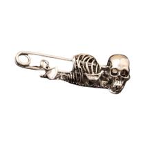 Broche De Cabeça De Caveira Gótica, Estilo Punk Fashion, Acessório Retrô Sombrio Para Lenço E Cinto