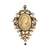 Broche de Camafeu Gótico com Strass de Cristal - Acessório para Roupas Femininas