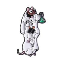 Broche De Esmalte De Desenho Animado De Pato Cientista Químico, Médico Veterinário, Acessório De