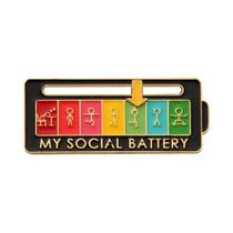 Broche De Esmalte Deslizante Com Pronome Estético, Rastreador De Humor Interativo Para Mochilas E
