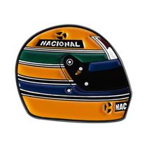 Broche De Esmalte Do Capacete De Piloto De Corrida Ayrton Senna, Distintivo De Lapela, Joia