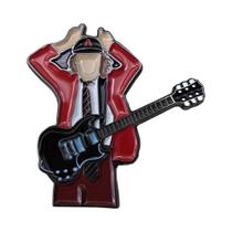 Broche De Esmalte Do Guitarrista Angus Young, Distintivo De Banda De Rock, Joia Para Fãs, Decoração