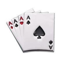 Broche De Esmalte Personalizado Em Forma De Coração Vermelho, Cartas De Baralho, Acessórios De