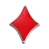 Broche De Esmalte Personalizado Em Forma De Coração Vermelho, Cartas De Baralho, Acessórios De