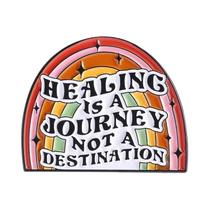 Broche De Esmalte Rainbow Brain Band-Aid Healing Journey, Distintivo De Lapela, Joia Para Presente