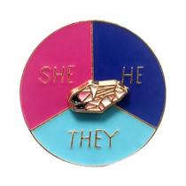 Broche De Esmalte Rotativo Com Roda De Cores Para Mochilas E Jaquetas Estéticas