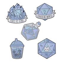 Broche De Esmalte RPG D20 Com Tema De Chamas Divertido, Distintivo De Lapela, Joia, Presente Para