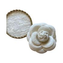 Broche De Flor Camélia De Veludo Com Laço, Estilo Colegial Feminino, Alfinetes Para Colarinho De