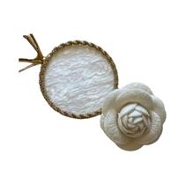 Broche De Flor Camélia De Veludo Com Laço, Estilo Colegial Feminino, Alfinetes Para Colarinho De