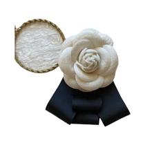 Broche De Flor Camélia De Veludo Com Laço, Estilo Colegial Feminino, Alfinetes Para Colarinho De