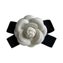 Broche De Flor Camélia De Veludo Com Laço, Estilo Colegial Feminino, Alfinetes Para Colarinho De