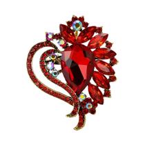 Broche De Flor Com Strass Unissex Para Mulheres, Alfinetes De Moda Em Vidro Colorido, Presentes Para