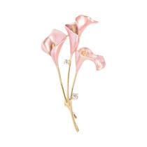 Broche de Flor de Lírio Esmaltado - Design Clássico e Simples para Festa