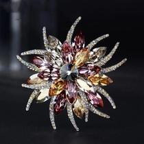 Broche de flor de luxo feminino pino terno acessórios jóia cristal simples broche de girassol Broche de flor de luxo feminino pino terno acessórios jóia cristal simples broche de girassol