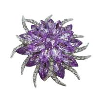 Broche de flor de luxo feminino pino terno acessórios jóia cristal simples broche de girassol