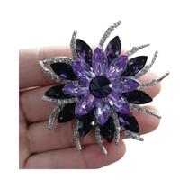 Broche de flor de luxo feminino pino terno acessórios jóia cristal simples broche de girassol