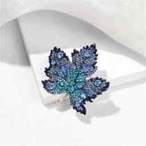 Broche de Folha de Bordo Vermelho com Strass - Brilhante para Vestidos, Casacos e Suéteres