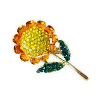 Broche de Girassol com Pedras
