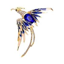 Broche De Luxo Feminino Esmaltado Phoenix Pássaro Strass Incrustado Metal Águia Design Joia Presente