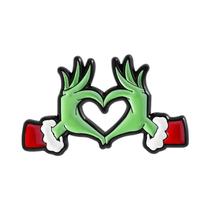 Broche De Metal Esmaltado Coração De Elfo Verde De Natal - Acessório De Joalheria E Presente Broche De Metal Esmaltado Coração De Elfo Verde De Natal - Acessório De Joalheria E Presente