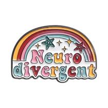 Broche De Morango Esmaltado Personalizado Arco-Íris Neurodiverso Saúde Mental Para Bolsa, Lapela,