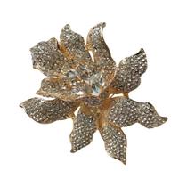 Broche de Orquídea com Strass - Joia Vintage Luxuosa para Vestidos e Festas