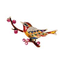 Broche De Pássaro Magpie Com Strass E Esmalte Para Mulheres, Acessório Para Escritório E Festas,