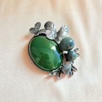 Broche de Pedra Colorida com Flores