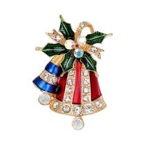 Broche de Pino Esmaltado de Natal Feminino - Boneco de Neve, Sinos e Árvore de Natal