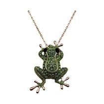 Broche de Sapo de Cristal Verde Luxuoso - Acessório para Casaco Feminino