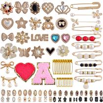 Broche de segurança Sock Charms, 100 peças Gold Bling para meias