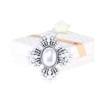 Broche de Strass e Pérolas Barrocas Luxuoso para Vestido de Festa e Casamento