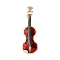 Broche De Violino Esmaltado Com Strass Unissex Feminino, Equipamento De Música, Acessórios De Joias