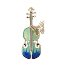 Broche De Violino Esmaltado Com Strass Unissex Feminino, Equipamento De Música, Acessórios De Joias
