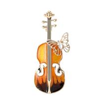 Broche De Violino Esmaltado Com Strass Unissex Feminino, Equipamento De Música, Acessórios De Joias