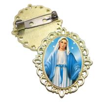 Broche Dourado Nossa Senhora das Graças Terno Noivo lapela Qualidade Resinado Alto Padrão Casamentos