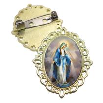 Broche Dourado Nossa Senhora das Graças Terno Noivo lapela Qualidade Resinado Alto Padrão Casamentos