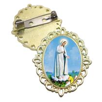Broche Dourado Nossa Senhora de Fatima Terno Noivo lapela Qualidade Resinado Alto Padrão Casamentos