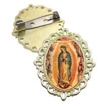 Broche Dourado Nossa Senhora de Guadalupe Terno Noivo lapela Qualidade Resinado Alto Padrão Casamentos