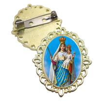 Broche Dourado Nossa senhora do Livramento Terno Noivo lapela Qualidade Resinado Alto Padrão Casamentos