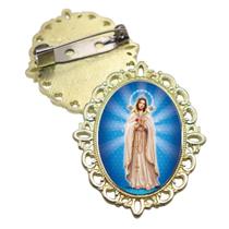Broche Dourado Nossa Senhora Mistica Terno Noivo lapela Qualidade Resinado Alto Padrão Casamentos