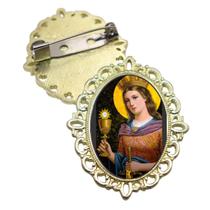 Broche Dourado Santa Barbara Terno Noivo lapela Qualidade Resinado Alto Padrão Casamentos Broche Dourado Santa Barbara Terno Noivo lapela Qualidade Resinado Alto Padrão Casamentos