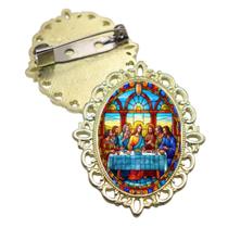 Broche Dourado Santa Ceia Terno Noivo lapela Qualidade Resinado Alto Padrão Casamentos Broche Dourado Santa Ceia Terno Noivo lapela Qualidade Resinado Alto Padrão Casamentos