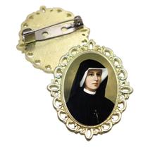 Broche Dourado Santa Faustina Terno Noivo lapela Qualidade Resinado Alto Padrão Casamentos