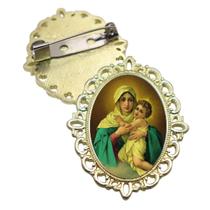Broche Dourado Santa Mãe Rainha Terno Noivo lapela Qualidade Resinado Alto Padrão Casamentos Broche Dourado Santa Mãe Rainha Terno Noivo lapela Qualidade Resinado Alto Padrão Casamentos