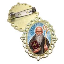 Broche Dourado São Bento Terno Noivo lapela Qualidade Resinado Alto Padrão Casamentos